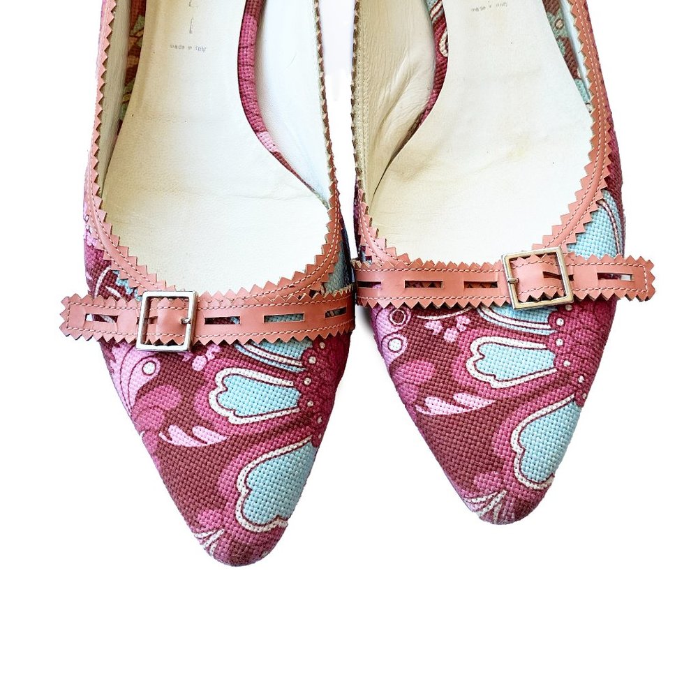 CASADEI Floral Print Flats Size 9B